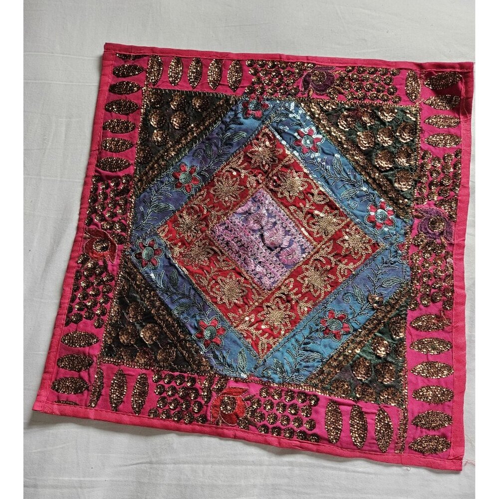 Set Of 2 Handmade Embroidered Pillow Covers Made In India - Picture 5 of 6